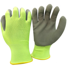 NMSAFETY picking cherry use cheap price soft liner for light work use 13 guage polyester liner foam latex palm garden gloves
